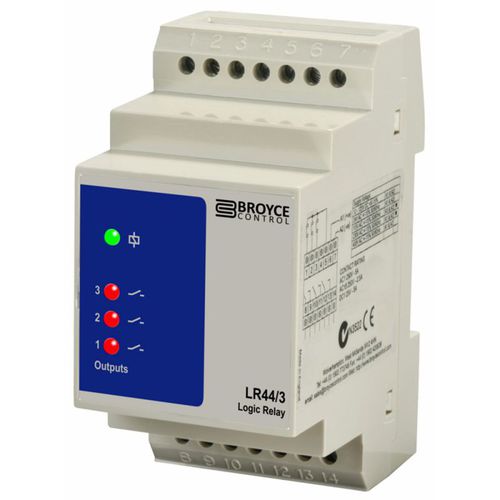 Relè di sorveglianza 3NA - LR44/3 - Broyce Control - AC/DC / su guida DIN