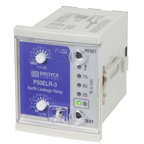 Relè di protezione con dispersione a terra - P50ELR-3 - Broyce Control - 1NA/NC / per montaggio su pannello / regolabile