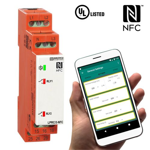 Relè di protezione di sovratensione - LPRC/2-NFC - Broyce Control - di sottotensione / di assenza di fase / trifase