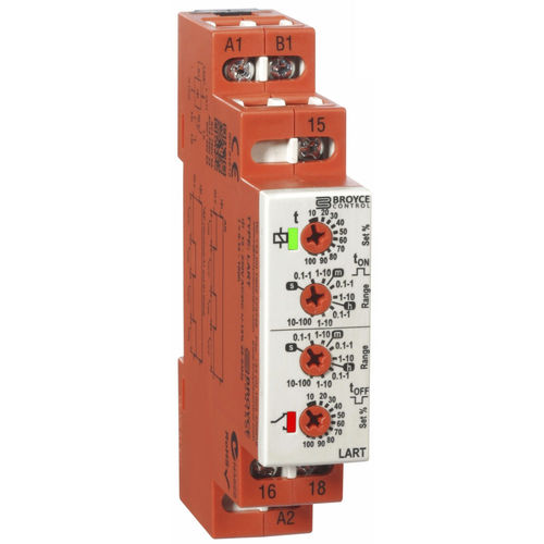 Temporizzatore asimmetrico - LART - Broyce Control - su guida DIN / DPDT