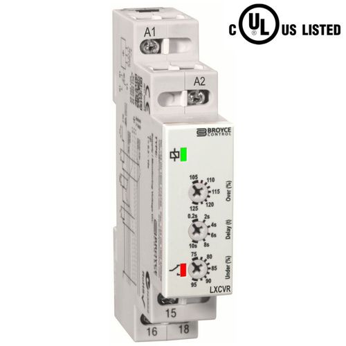 Relè di controllo di sovratensione - LXCVR - Broyce Control - di sottotensione / 1NA/NC / su guida DIN