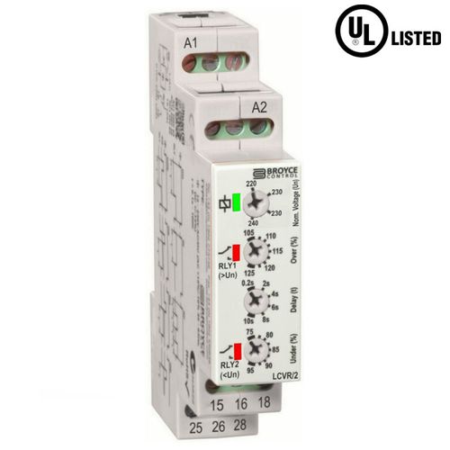 Relè di sorveglianza di sottotensione - LCVR/2 - Broyce Control - di sovratensione / 1NA/NC / AC