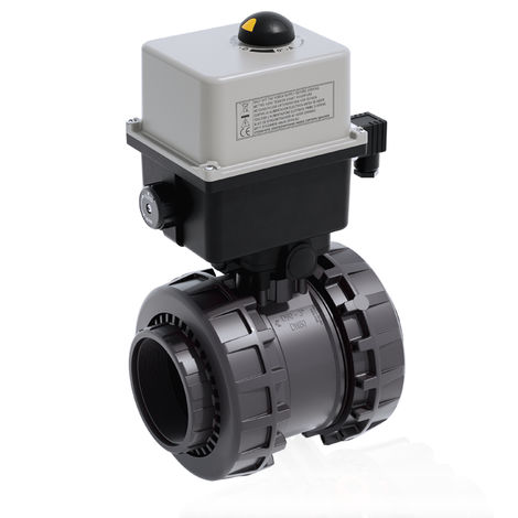 Valvola a sfera - VXEFV/CE - FIP - Formatura Iniezione Polimeri - con attuatore elettrico / di controllo / per acqua