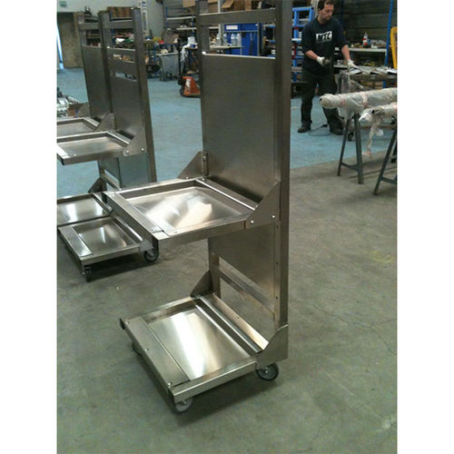 Carrello postazione di lavoro - ERIMEC MANUTENTION - in acciaio inossidabile / 2 livelli / con rotelle