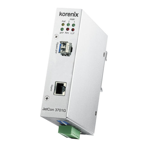 Convertitore multimediali gigabit - JetCon 3701G  - Korenix Technology - di media / Ethernet media / di alimentazione Ethernet