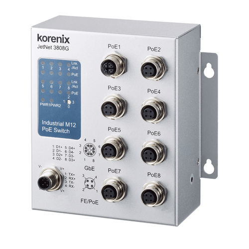 Switch Ethernet non gestibile - JetNet 3808G-M12 - Korenix Technology - 8 porte / gigabit / embedded