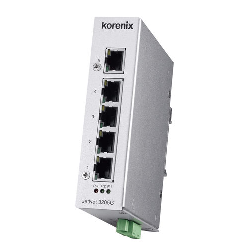 Switch Ethernet non gestibile - JetNet 3205G - Korenix Technology - 8 porte / 10/100BaseT(X) / Ethernet gigabit