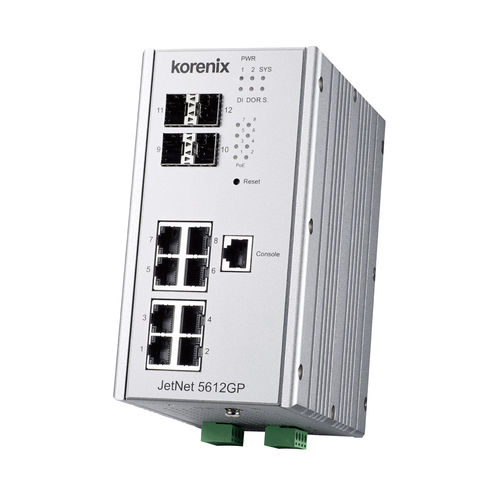 Switch Ethernet gestibile - JetNet 5612GP-4F - Korenix Technology - 12 porte / di livello 2 / Ethernet gigabit