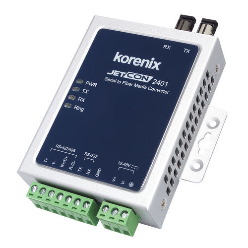 Convertitore di media - JetCon 2401 - Korenix Technology - PTP / serie / in fibra ottica