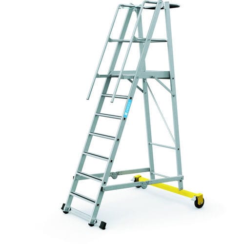 Scala da appoggio in alluminio - ZAP Safemaster Plus S  - ZARGES - pieghevole / a piattaforma / per magazzino