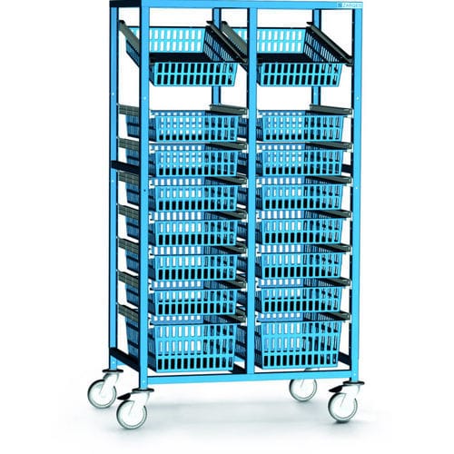 Carrello di stoccaggio - 36 series  - ZARGES - in acciaio / 2 livelli / con rotelle