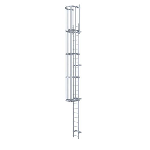 Scala da appoggio in acciaio inossidabile - 581 Series - ZARGES - semplice / con gabbia di sicurezza / da tetto