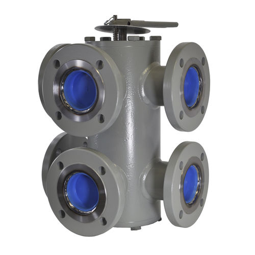 Valvola deviatrice a 3 vie - The Hilliard Corporation - flangia rotonda / con azionamento manuale / 6 porte