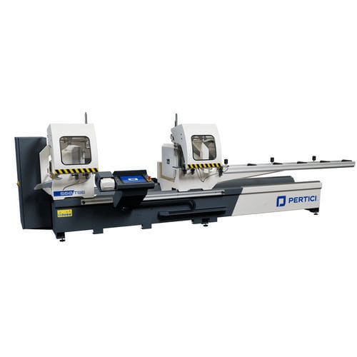 Troncatrice a due teste per alluminio - TSE series - Pertici S.p.A. - per PVC / con posizionatori integrati / per profilati