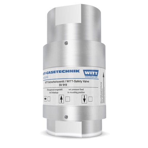 Valvola di sicurezza a gas - AV 919 - WITT-Gasetechnik - per condotto / per cisterna / in acciaio inossidabile