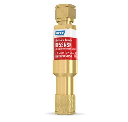Antiritorno parafiamma per operazione di taglio e saldatura - RF53NSK - WITT-Gasetechnik - per l'industria del vetro / per regolatore di pressione / per idrogeno