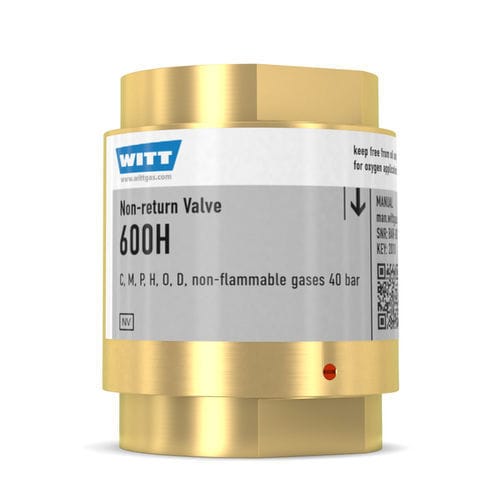 Valvola di ritegno per ossigeno - NV600H - WITT-Gasetechnik - per gas / in ottone