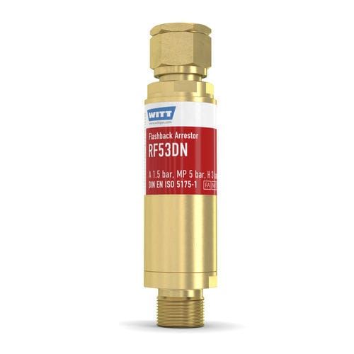 Antiritorno parafiamma per operazione di taglio e saldatura - RF53DN - WITT-Gasetechnik - per l'industria del vetro / per regolatore di pressione / per idrogeno
