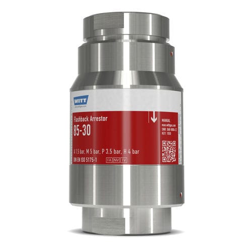 Antiritorno parafiamma con valvola di non ritorno - RF85-30N-ES - WITT-Gasetechnik - di processo / da laboratorio / per l'industria chimica