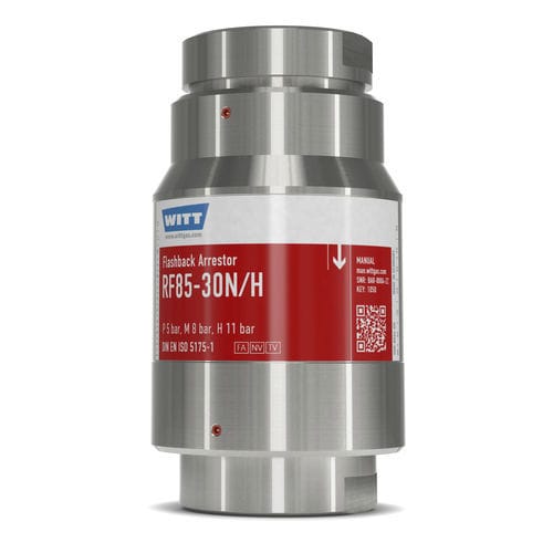Antiritorno parafiamma con valvola di non ritorno - RF85-30N/H-ES - WITT-Gasetechnik - di processo / da laboratorio / chimico
