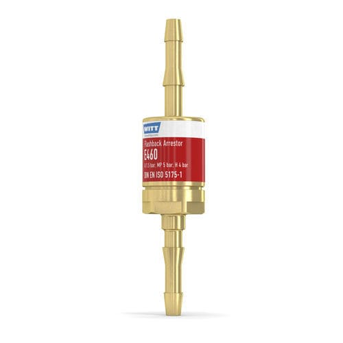 Antiritorno parafiamma con valvola di non ritorno - E460-2 - WITT-Gasetechnik - per l'industria del vetro / per idrogeno / per operazione di taglio e saldatura