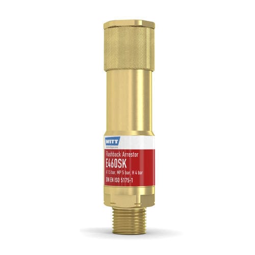 Antiritorno parafiamma con valvola di non ritorno - E460-SKU - WITT-Gasetechnik - per l'industria del vetro / per idrogeno / per operazione di taglio e saldatura