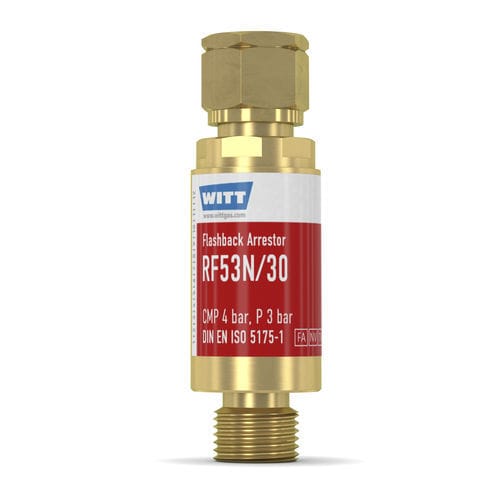 Antiritorno parafiamma con valvola di non ritorno - RF53N/30 - WITT-Gasetechnik - universale / per operazione di taglio e saldatura / per idrogeno