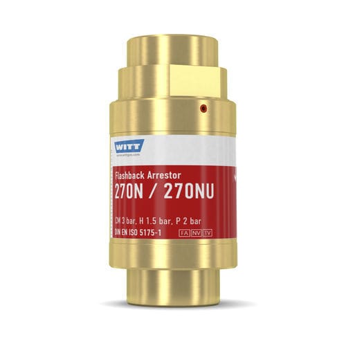 Antiritorno parafiamma con valvola di non ritorno - 270N/NU - WITT-Gasetechnik - per applicazioni geotermiche / per l'industria del vetro / per idrogeno