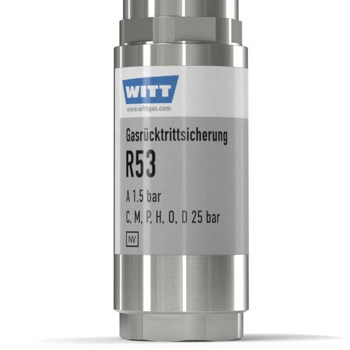 Valvola di ritegno per ossigeno - R53-ES - WITT-Gasetechnik - per gas / di protezione / in acciaio inossidabile