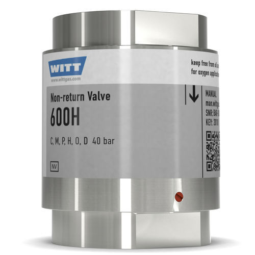 Valvola di ritegno per ossigeno - 600H-ES - WITT-Gasetechnik - per gas / in acciaio inossidabile / a molla