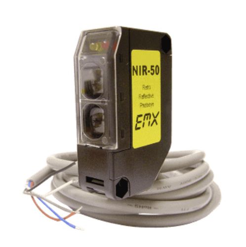 Sensore fotoelettrico retroriflettente - NIR-50 - EMX Industries Inc. - rettangolare / LED / compatto