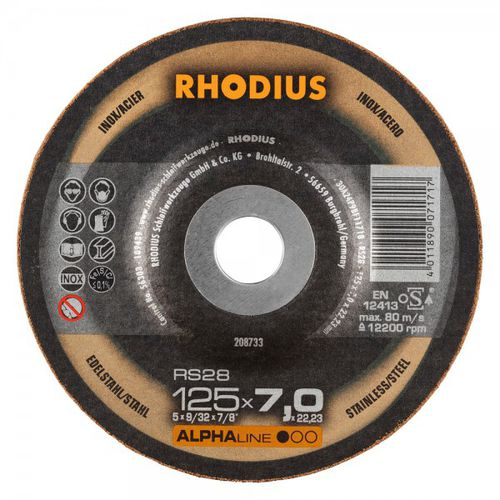 Mola di rettifica - RS28 - RHODIUS - per sbavatura / piatta / in metallo