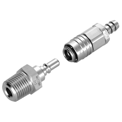 Raccordo idraulico - Micro Cupla - Nitto Kohki Europe - pneumatico / push-to-lock / in ottone
