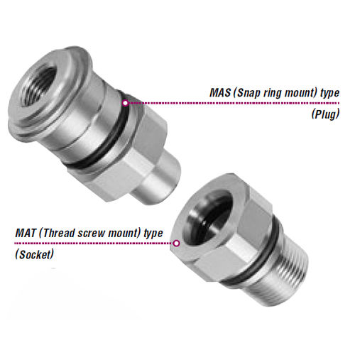Raccordo idraulico - MAS/MAT - Nitto Kohki Europe - pneumatico / ad avvitamento / in acciaio inossidabile