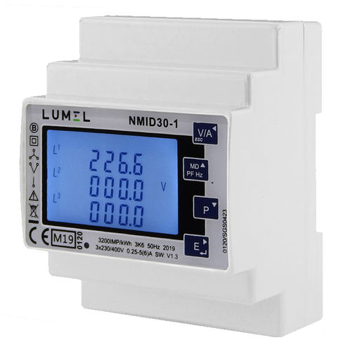 Contatore di energia elettrica trifase - NMID30-1 - DITEL - monofase / a muro / Modbus