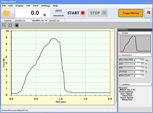 Software grafico - Force-Time (Torque-Time) Graphing Software  ZLINK4 - IMADA - di analisi / per test / misura di forza