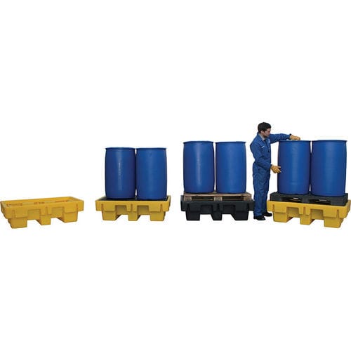 Vasca di ritenzione 2 fusti - SJ-2E-PLAT, SJ-2E-COYE, SJ-2E-BLK - Jonesco - in polietilene