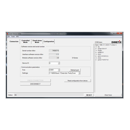Software configurazione - Dimetix AG - per sensore di distanza laser / Windows