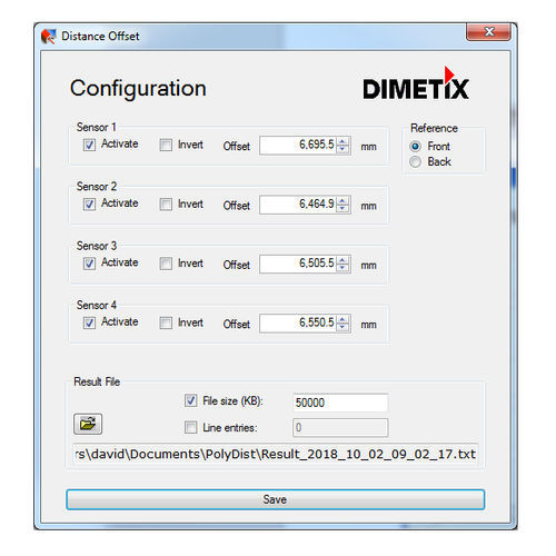 Software di supervisione - PolyDist - Dimetix AG - registratore di dati / per sensore di distanza laser / Windows