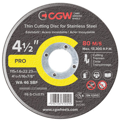 Disco da taglio per acciaio inossidabile - Camel Grinding Wheels - in ossido di almluminio / fine