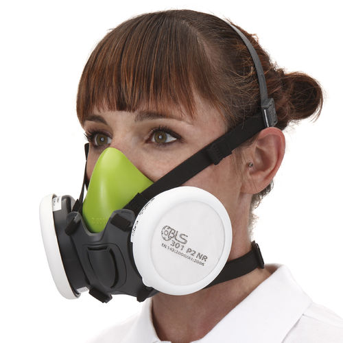 Maschera di protezione semimaschera - 4000 b-lock series - B.L.S. S.r.l. - a cartuccia / bifiltro / con raccordo a baionetta