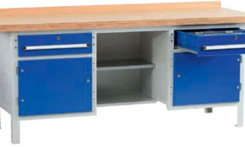 Banco da lavoro in legno - KWB-S - LOKOMA - per officina / a cassetti