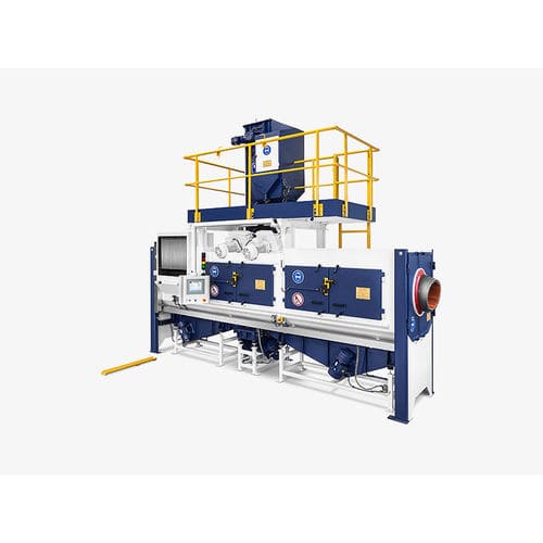Granigliatrice con nastro trasportatore di scarico - THM Series - Walther Trowal GmbH&Co.KG - a girante / per metallo / per prodotti sfusi