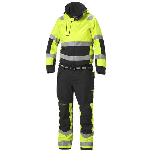 Tuta Da Lavoro Hi Vis Impermeabile Con Bavaglino E Bretelle &ndash; Arancione/Blu, Taglie S-3XL