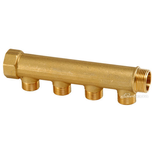 Manifold a 4 vie - 4099 series - Unidelta S.p.A. - in ottone / per applicazioni ad alta temperatura / di ripartizione
