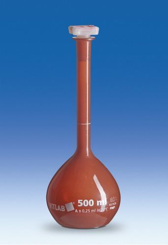 Matraccio tarato - 670950 - VITLAB - in polipropilene / con tappo / per laboratorio