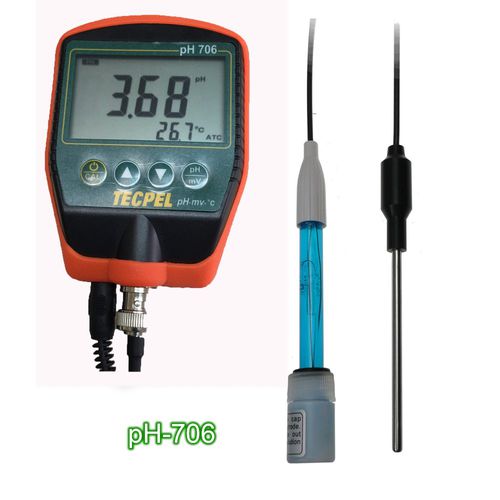 PHmetro portatile - pH-706 - Tecpel  Co., Ltd. - di processo / con elettrodi in punta