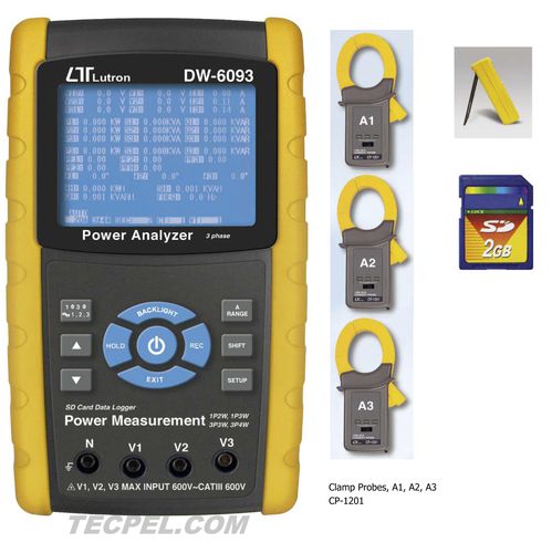 Analizzatore per reti elettriche trifase - DW-6093 - Tecpel  Co., Ltd. - di potenza / di fattore di potenza / di tensione