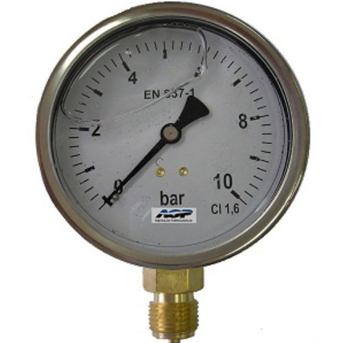 Manometro analogico - A.G.P. VALVULAS 10 SL - per montaggio su pannello / in acciaio inossidabile / a tubo Bourdon a liquido