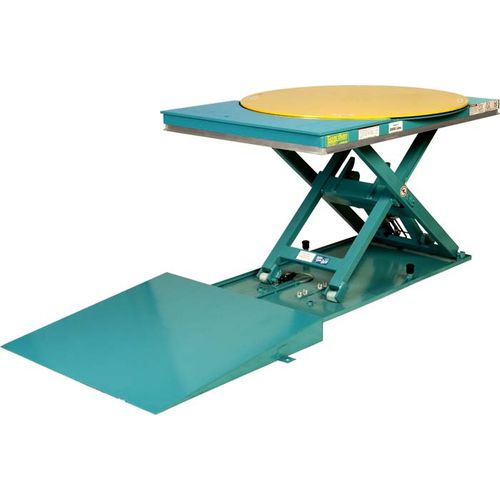 Tavola elevatrice a forbice - Lift-N-Spin - Lift Products - elettrica / stazionaria / extrapiatta